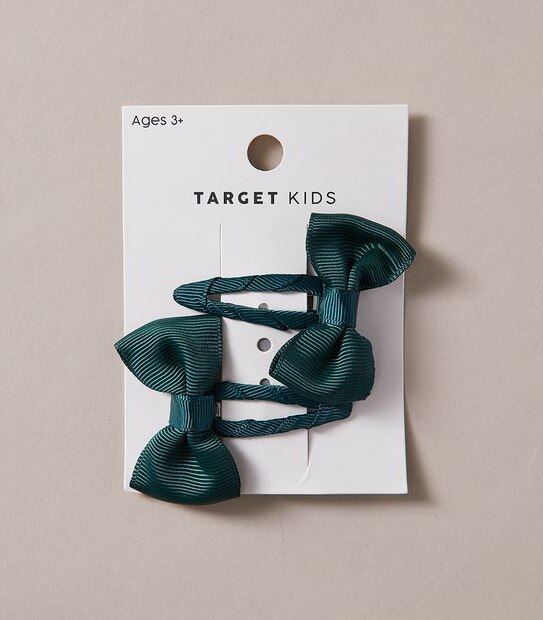 2 Pack Grosgrain Bow Hair Clips
