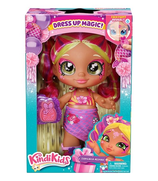Kindi Kids Dress Up Magic Tropicarla Mermaid face paint Reveal Doll