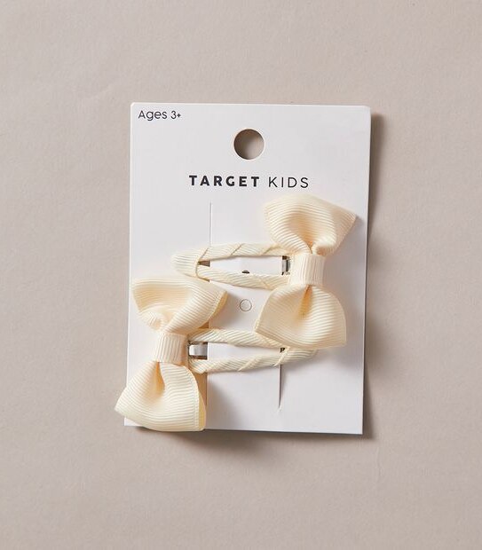 2 Pack Grosgrain Bow Hair Clips