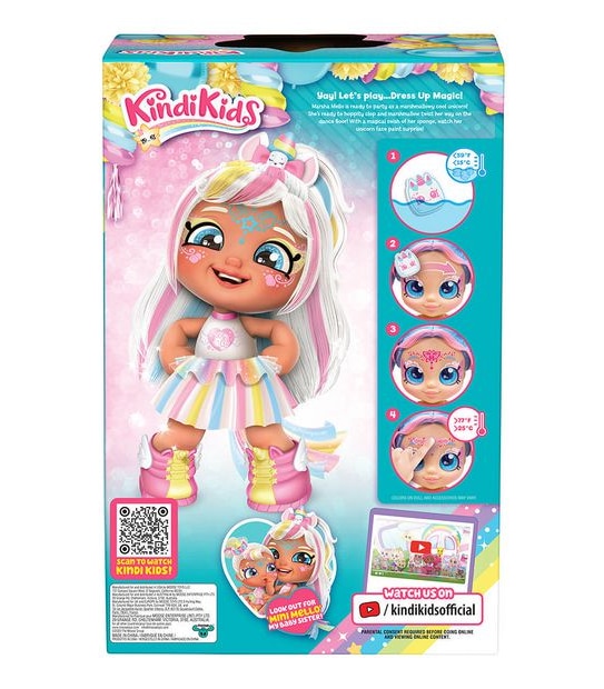 Kindi Kids Dress Up Magic Marsha Mello Unicorn face paint Reveal Doll