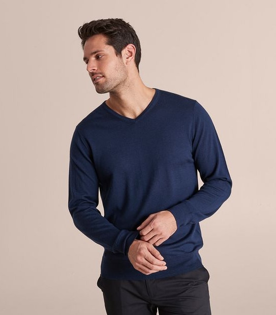 Preview Australian Merino Wool V-Neck Knit Jumper
