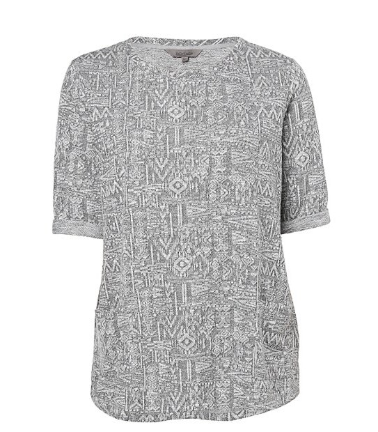 Belle Curve Aztec Sweat Top - Grey