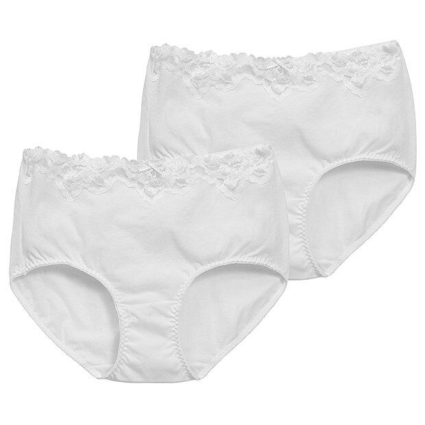 2 Pack Full Briefs - White 2 Pack Full Briefs - White