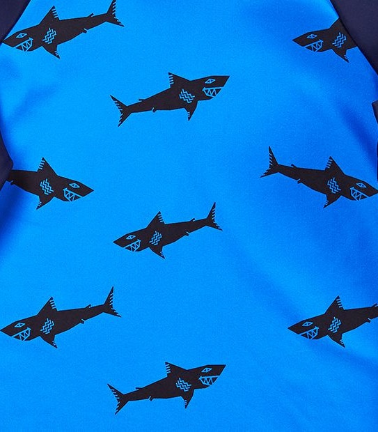 Long Sleeve Shark Print Rash Vest 3 of 3