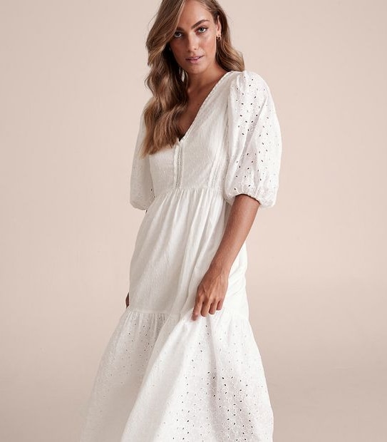 Cutwork Midi Dress