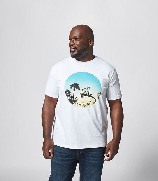 Mr Big Printed T-Shirt -  White Sunset