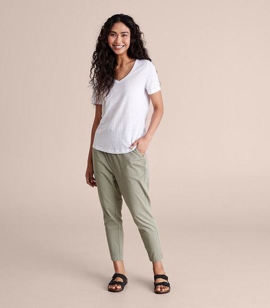 Linen Blend V-Neck T-Shirt