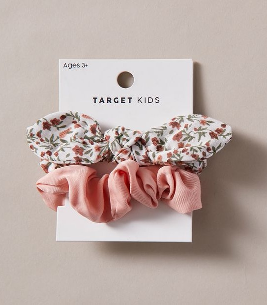2 Pack Floral Bow Scrunchies