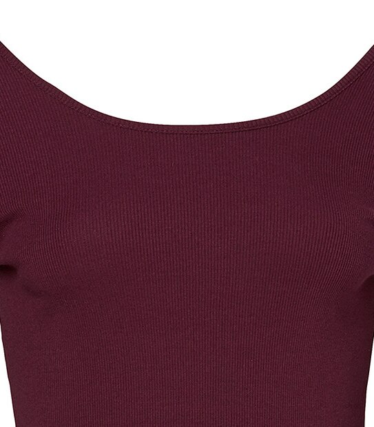 Lily Loves Scoop Back Rib Top - Burgundy