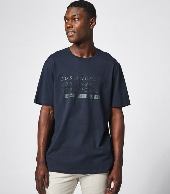 Commons Printed T-Shirt - Navy Los Angeles