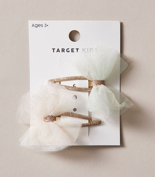 2 Pack Glitter Tulle Hair Clips