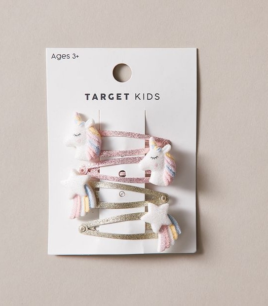 4 Pack Unicorn and Star Hair Clips
