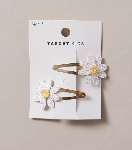 2 Pack Daisy Glitter Hair Clips