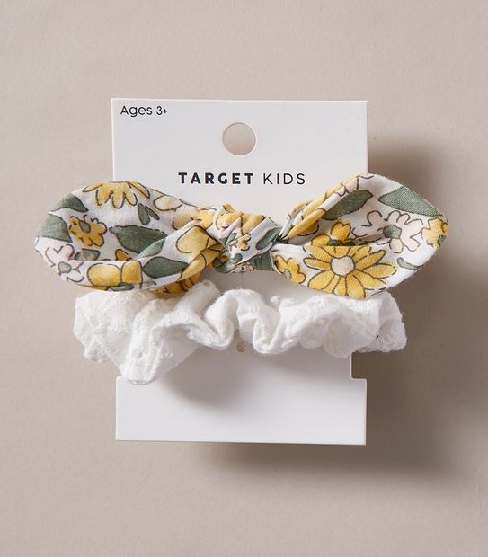 2 Pack Floral Bow Scrunchies