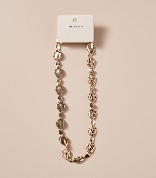 Long Organic Bead Necklace