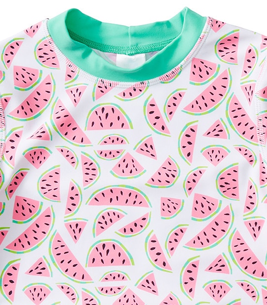 Girls' Long Sleeve Watermelon Print Rash Vest Set 2 of 5