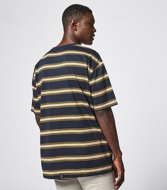 Commons T-Shirt - Navy/ Yellow Stripe