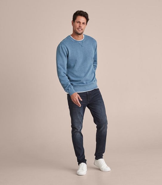 Garment Dyed Fleece Crew Neck Jumper