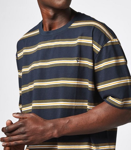 Commons T-Shirt - Navy/ Yellow Stripe