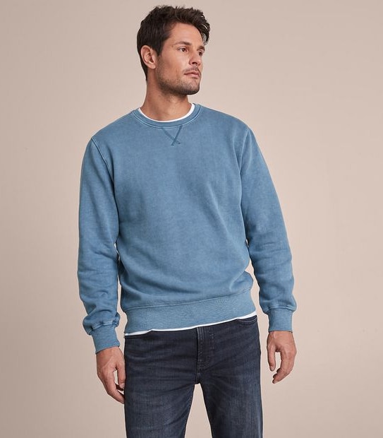 Garment Dyed Fleece Crew Neck Jumper
