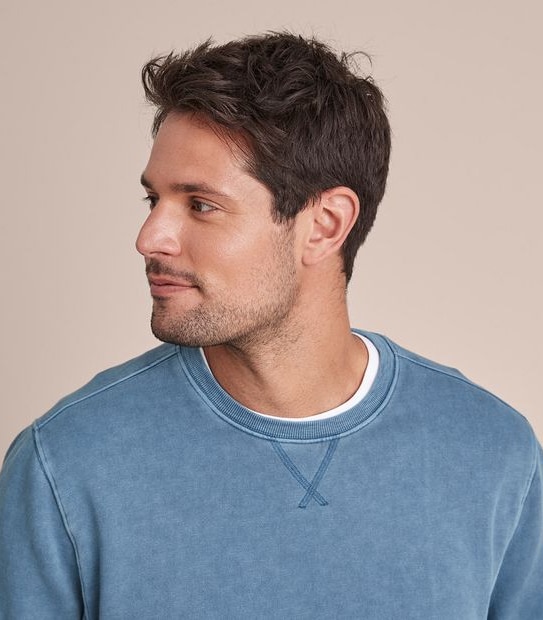 Garment Dyed Fleece Crew Neck Jumper