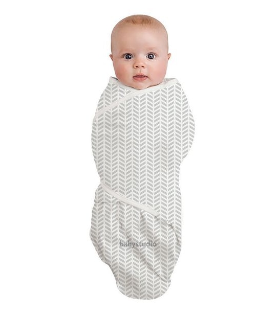 babystudio Swaddle Wrap Small (0-3 months) - Grey Lines