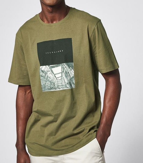 Commons Photographic Print T-Shirt - Khaki