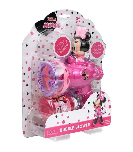 Disney Junior Minnie Mouse Pink Bubble Machine Bubble Blower with 2 oz  Bubbles