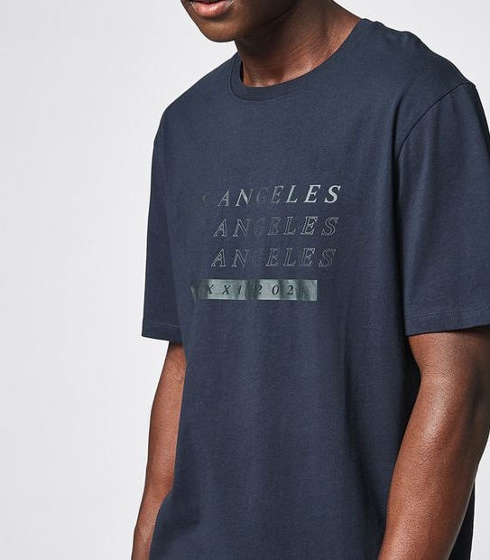 Commons Printed T-Shirt - Navy Los Angeles