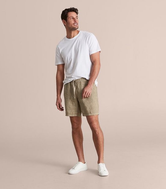Striped Linen Shorts