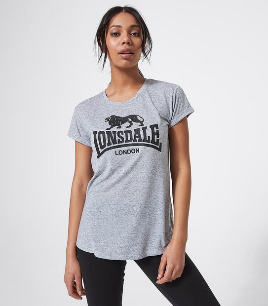 Lonsdale London Earby Core Linen Blend Heritage T-Shirt - Grey