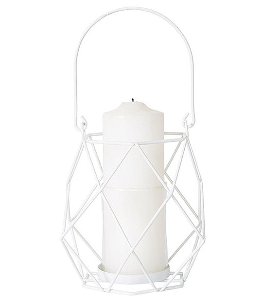 Small Geo White Lantern