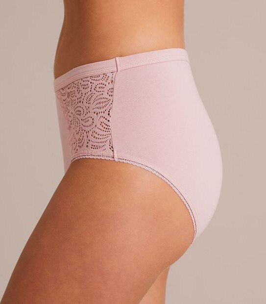 Organic Cotton and Lace Midi Briefs; Style: LMD30561