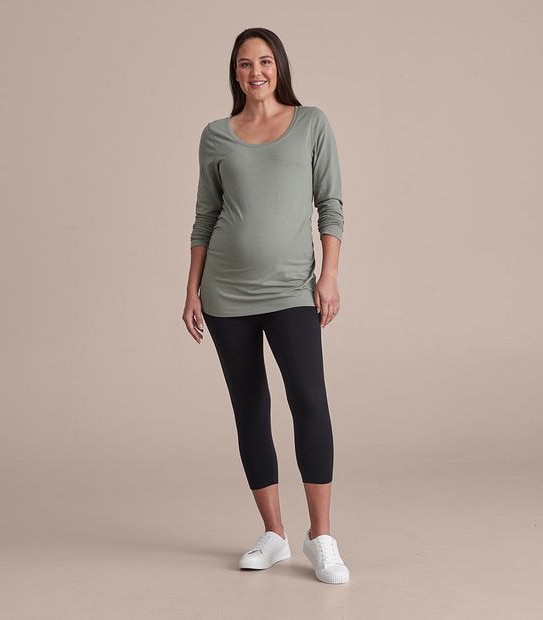 Maternity Organic Cotton 3/4 Length Leggings