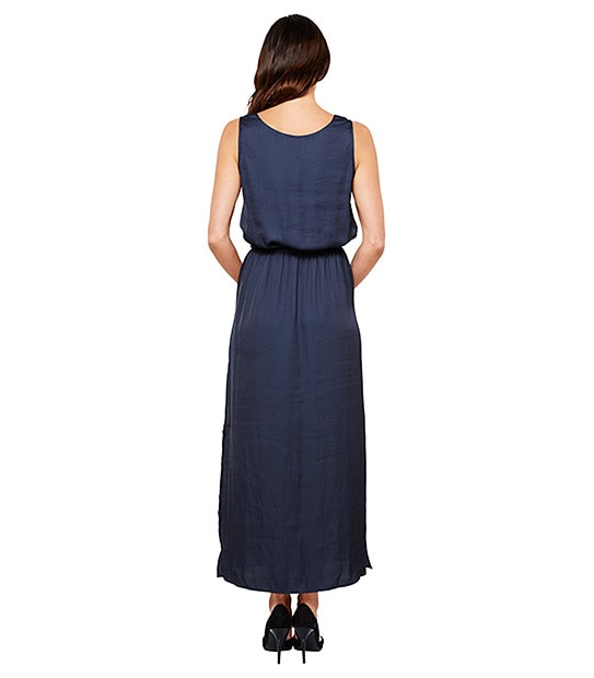 Tie Waist Maxi Dress - Peacoat