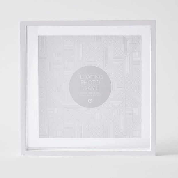 White Timber Floating Photo Frame 25cm x 25cm Target Australia