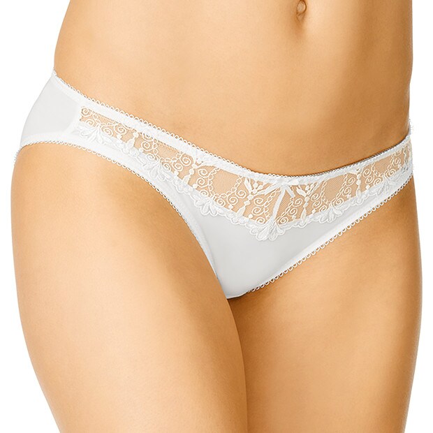Anais Embroidered Bikini Briefs - Snow White Anais Embroidered Bikini Briefs - Snow White