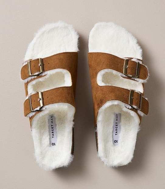 Mens Dan Sherpa Moulded Cork Scuff Slippers