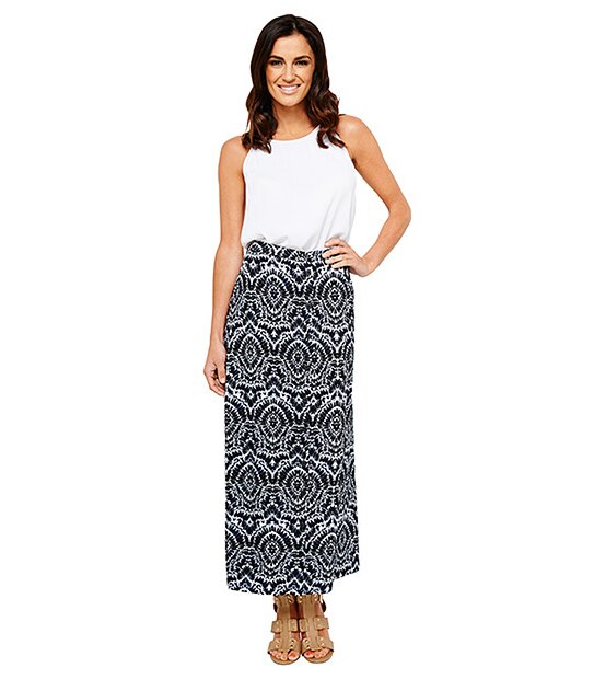 Button Front Maxi Skirt - Tie Dye