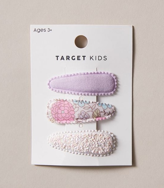 3 Pack Covered Hair Clips