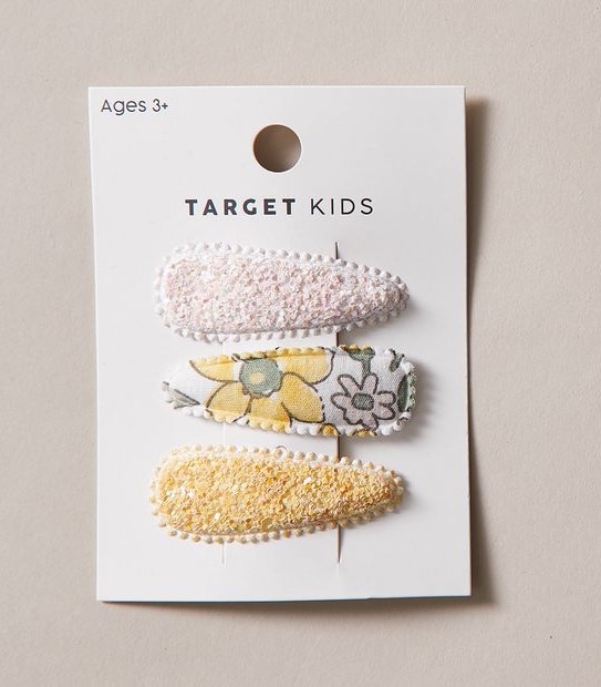 3 Pack Covered Hair Clips