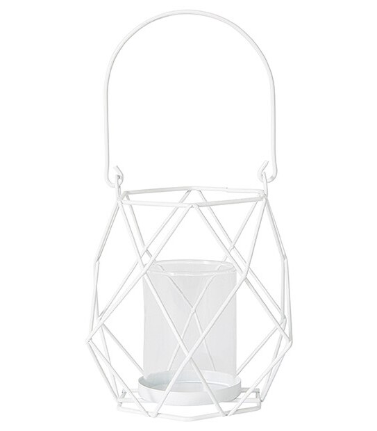 Small Geo White Lantern
