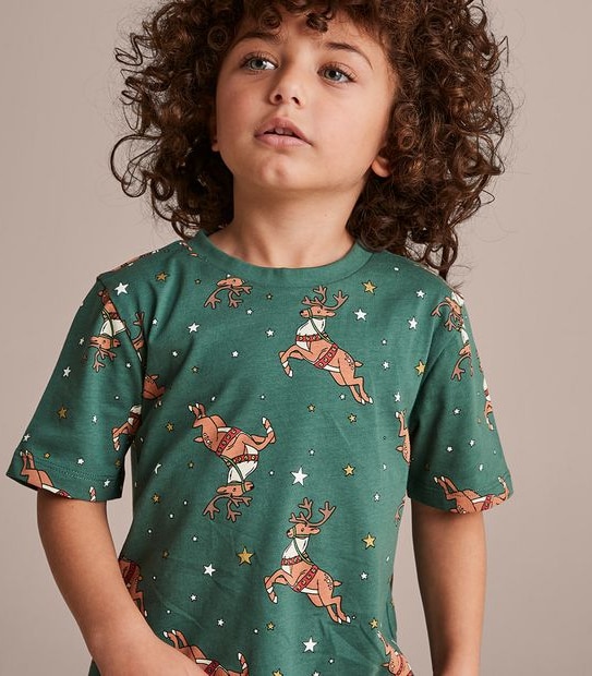 Kids Family Matching Christmas Reindeer Cotton Pyjama Set