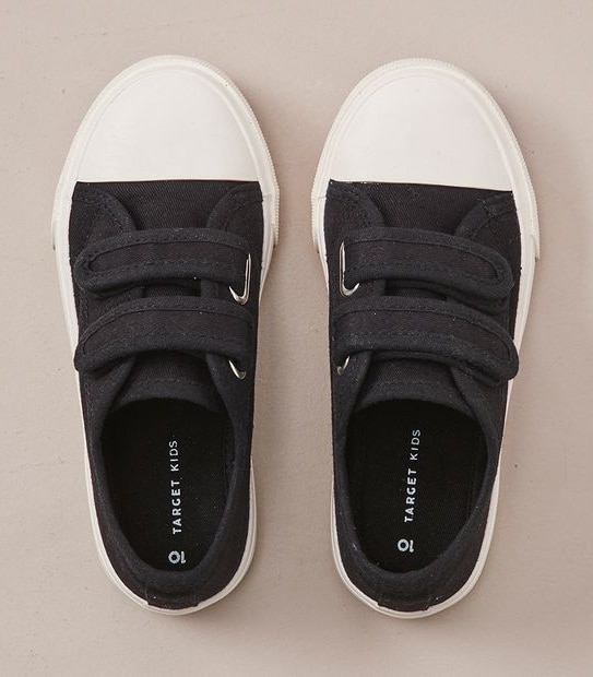Kids Junior Double Strap Canvas Sneakers Target Australia