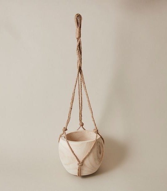 Hanging Wooden Planter Pot