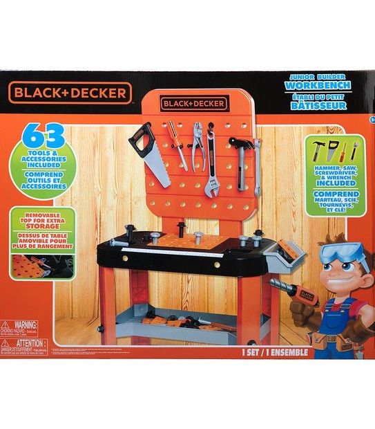 BLACK + DECKER Junior Builder Toy Tool Workbench
