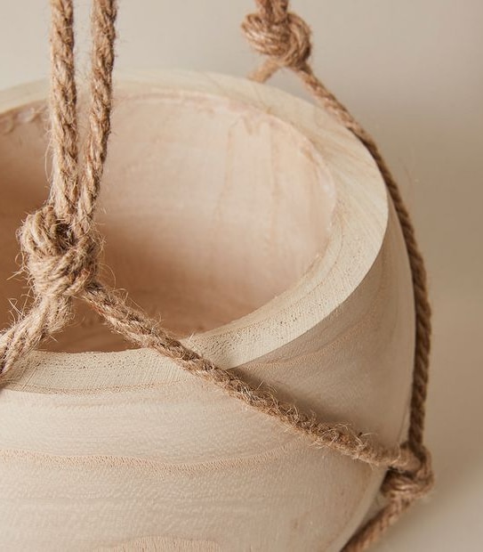 Hanging Wooden Planter Pot
