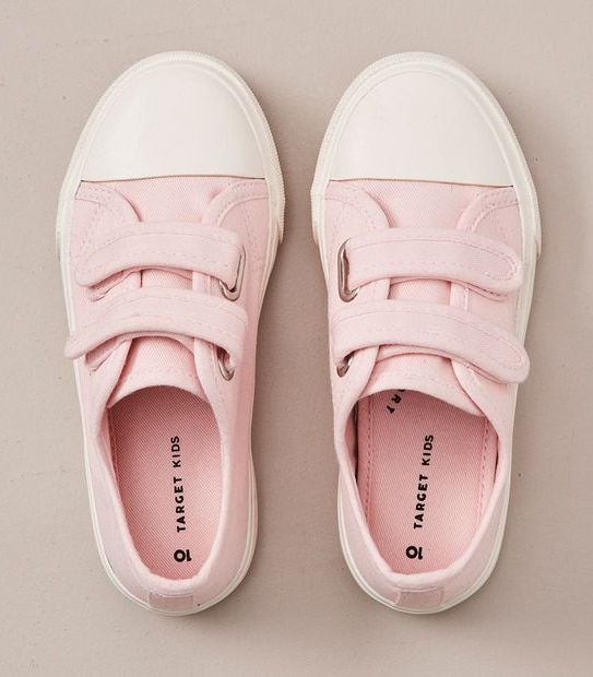 Kids Junior Double Strap Canvas Sneakers