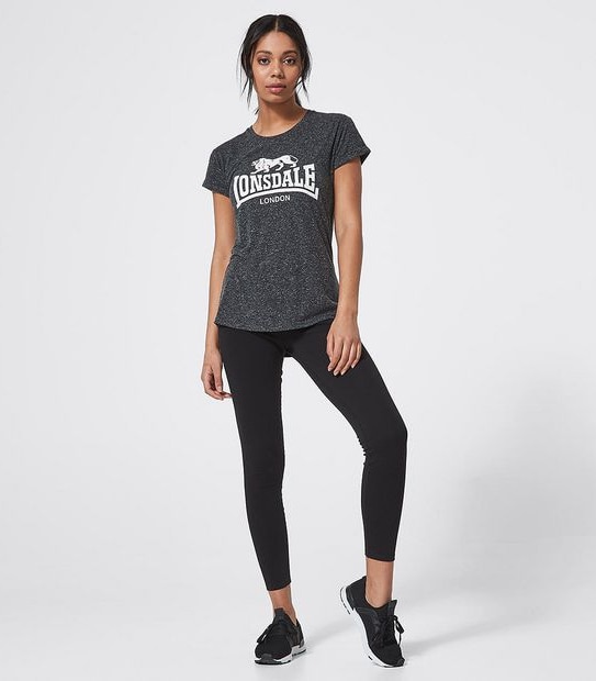 Lonsdale London Earby Core Linen Blend Heritage T-Shirt - Black 