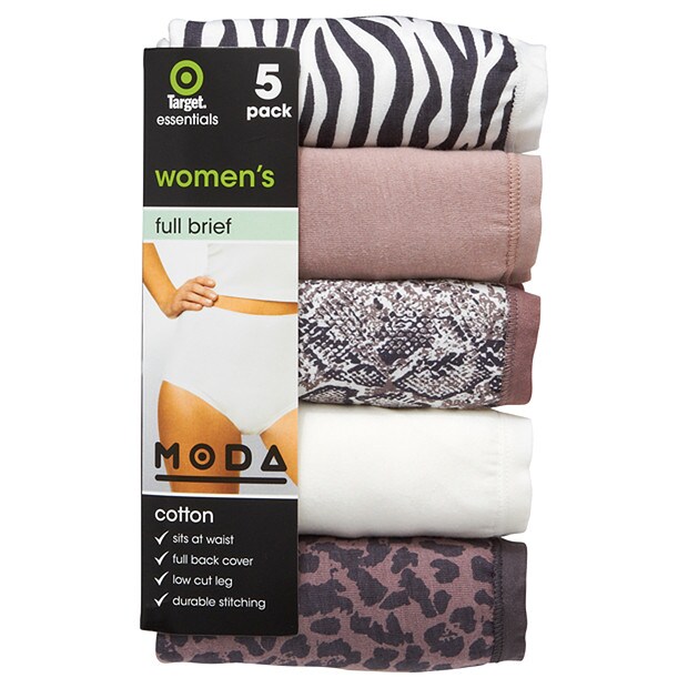 5 Pack of Full Briefs Briefs - Grey Animal Print 5 Pack of Full Briefs Briefs - Grey Animal Print